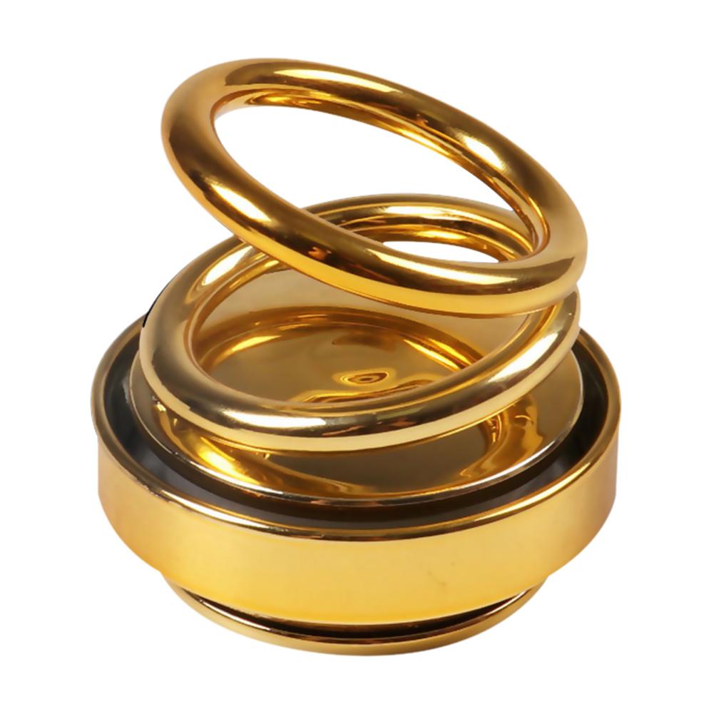 Auto Rotation Double Ring Car Air Freshener golden