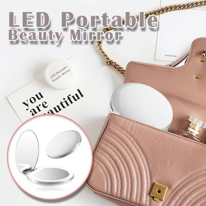 Hand Held Rechargeable LED Makeup Mirror

